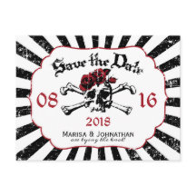 Goth Rose Skull Grunge Pirate Save the Date