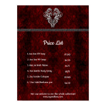 Goth Rot Silber Herz Damast