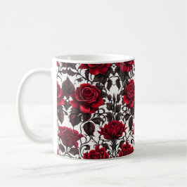 Goth Rote Rosen on White Background #2 Kaffeetasse