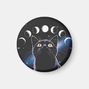 Goth Schwarze Katze, Goth Geschenk, Witching Hour Magnet