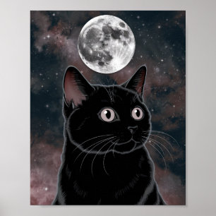 Goth Schwarze Katze, Hexenstunde Schwarze Katze Poster