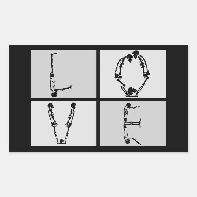Goth Skeleton Liebe Sticker (Vorderseite)