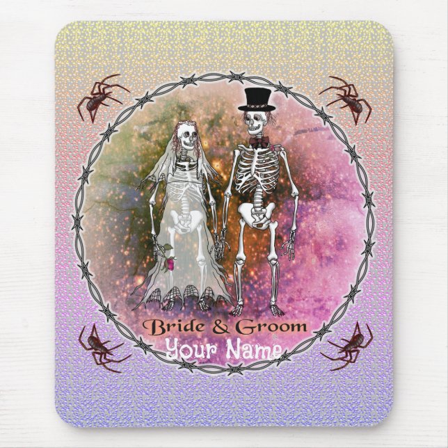 Goth Skeleton Wedding Mouse Pad Mousepad (Vorne)