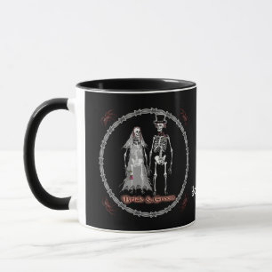 Goth-Skelett-Hochzeitstasse Tasse
