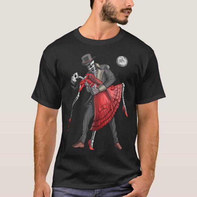 Goth-Skelette tanzen T-Shirt (Vorderseite)