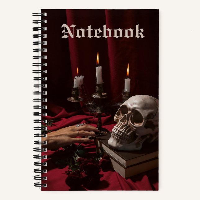 Goth Skull Altar Spooky Horror Halloween Notizbuch (Vorderseite)