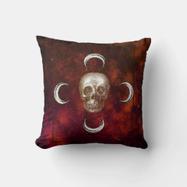 Goth Skull and Moon Celestial Kissen