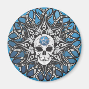 Goth Skull - Blau Magnet