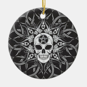 Goth Skull Keramikornament