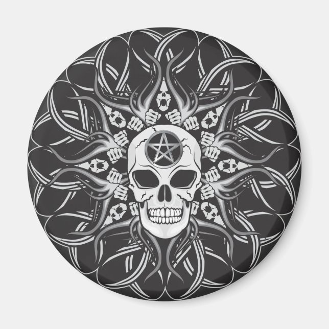 Goth Skull Magnet (Vorne)
