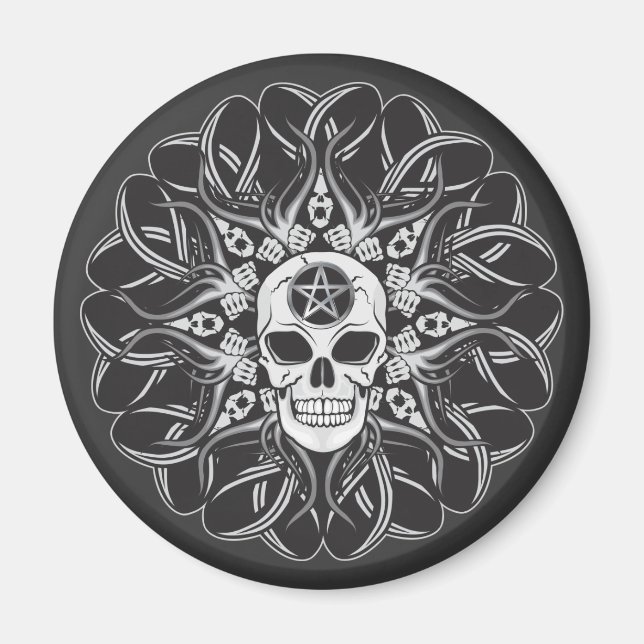 Goth Skull Magnet (Vorne)
