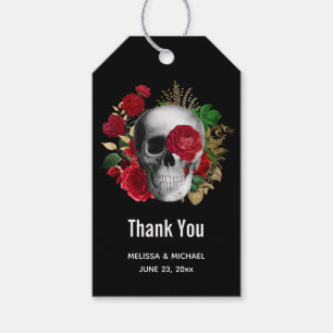 Goth Skull mit Roten Blume Vielen Dank Geschenkanhänger