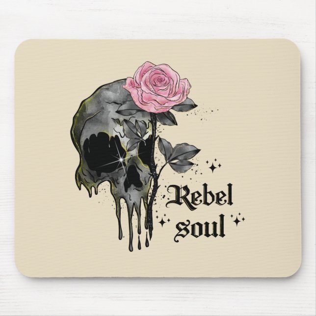Goth Skull | Rebel-Soul Mousepad (Vorne)