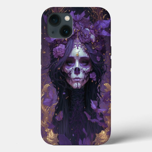 Goth Skull Woman Dark Fantasy Art Case-Mate iPhone Hülle (Rückseite)