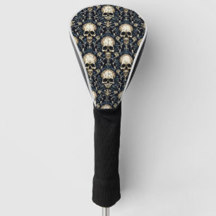 Goth Skulls und Blue Floral Golf Headcover