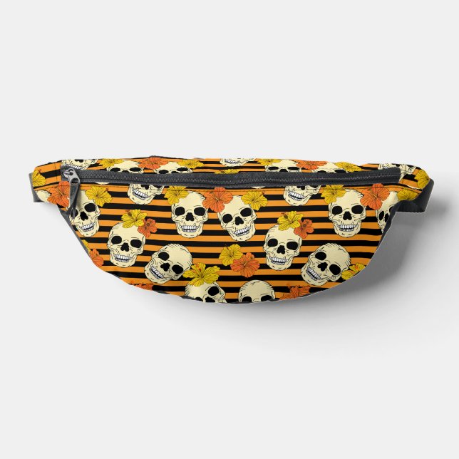 Goth Skulls und Blume BlumenHalloween Bauchtasche (Ablage )