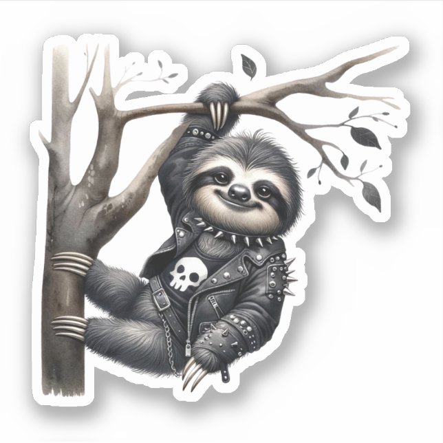 Goth Sloth Aufkleber (Vorderseite)