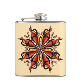 Goth Snakes Blume Tattoo Style Flachmann