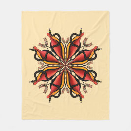 Goth Snakes Blume Tattoo Style Fleecedecke