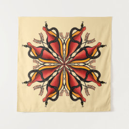 Goth Snakes Blume Tattoo Style Wandteppich