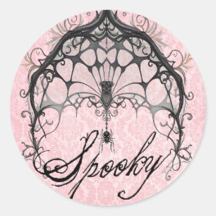 Goth Spider Web Spooky Halloween Runder Aufkleber