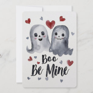 Goth Spooky Valentinstag-Geister mit Herzen Feiertagskarte