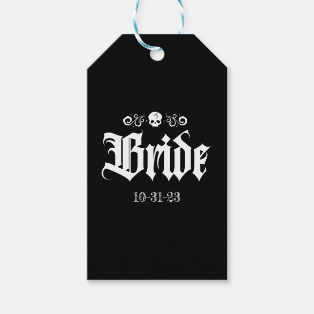 Goth Spooky Witchy Halloween Bride Geschenkanhänger (Vorderseite)