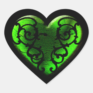 Goth St Patrick Tagesgrün-Herz-Aufkleber Herz-Aufkleber