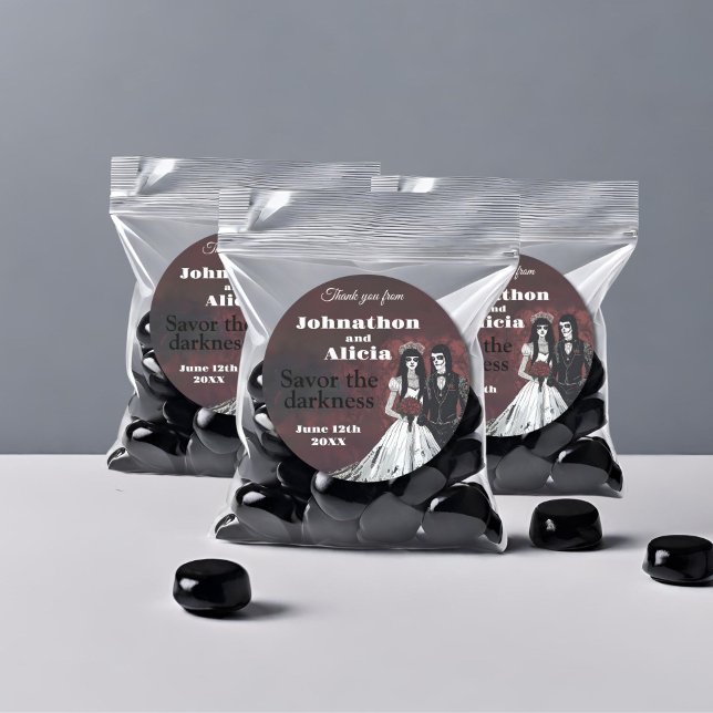 Goth Sticker Mariage Favor Étiquette faveurs (Créateur téléchargé)