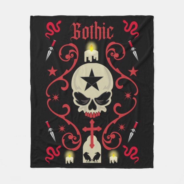 Goth Tag Gothic Art Fleecedecke (Vorderseite)
