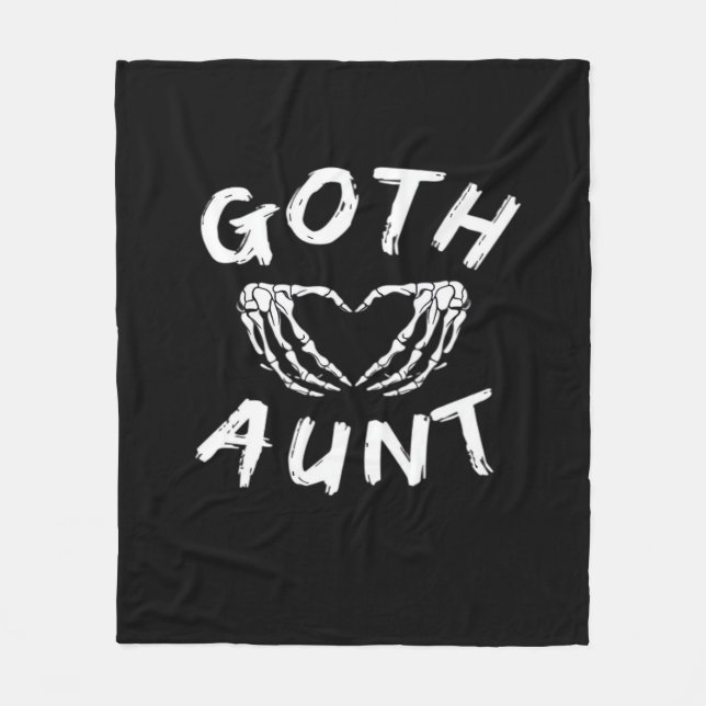 Goth Tante Funny Emo Tante Punk Niedlich Skelettha Fleecedecke (Vorderseite)