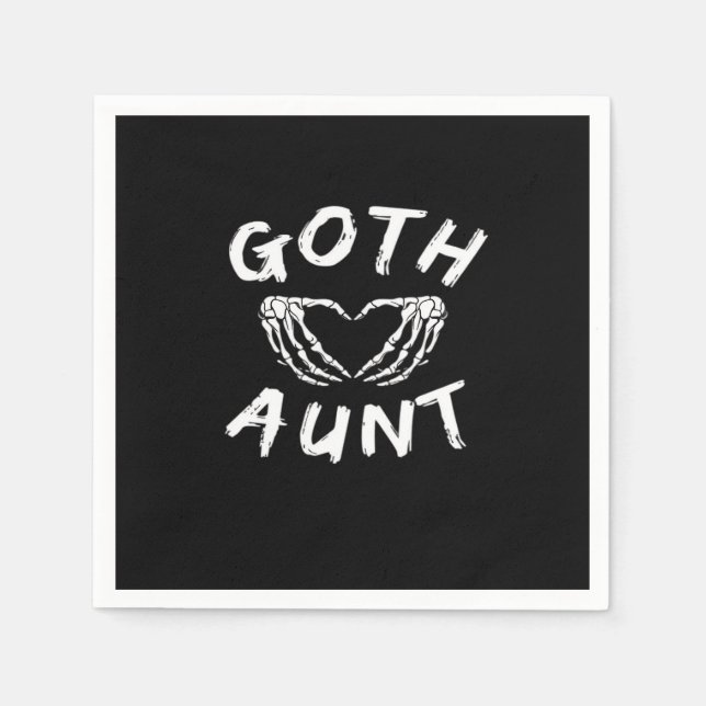 Goth Tante Funny Emo Tante Punk Niedlich Skelettha Serviette (Vorderseite)