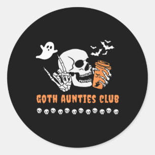 Goth Tanten Club Tante Halloween Gruselig Gothic S Runder Aufkleber