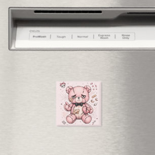 Goth Teddybär-Magnet Quadrat Yami Kawaii Pillentas Magnet