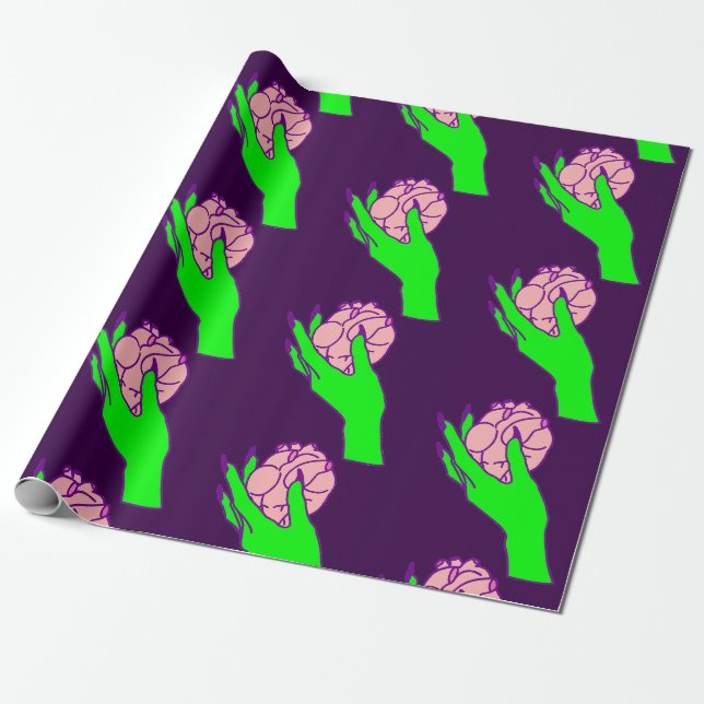 Goth valentine gruselige Hand des menschlichen Her Geschenkpapier (Ungerollt)