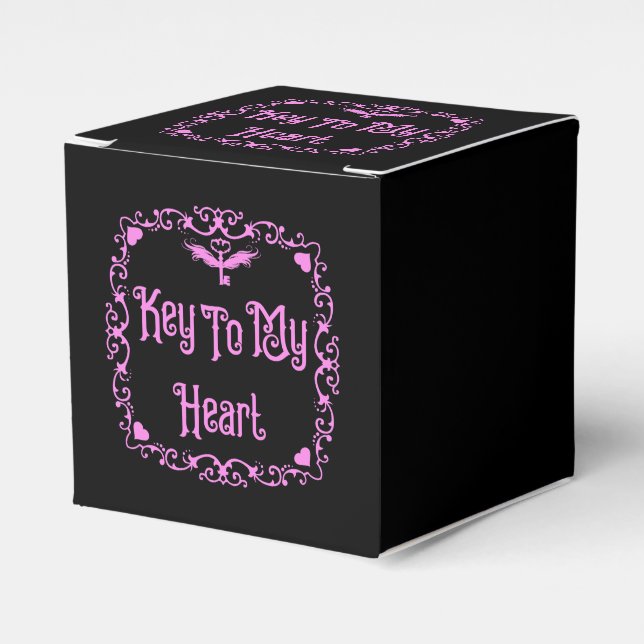 Goth Valentine Key für mein Herz rosa Geschenkschachtel (Vorderseite)
