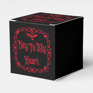 Goth Valentine Key für mein Herz rot Geschenkschachtel