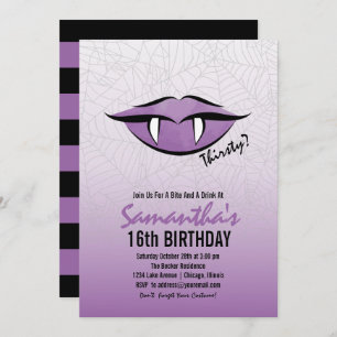 Goth Vampire Lips Halloween Invitation d'anniversa