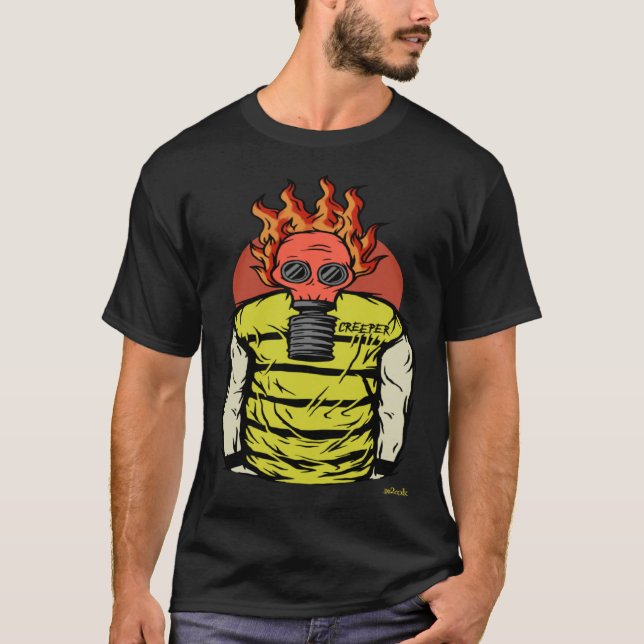 Goth Video Game Gas Mask Gamer T-Shirt (Vorderseite)