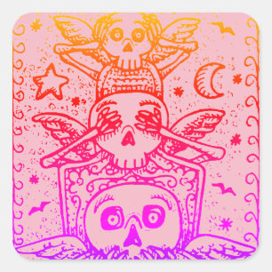 GOTH VOIR AUCUN MAL, LES STICKERS DE CEMETERY SKEL