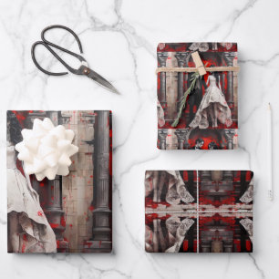 Goth Wedding Couple Geschenkpapier Set