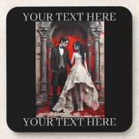 Goth Wedding Couple Verlassen der Kirche
