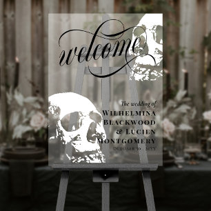 Goth Wedding Willkommen bei White Skulls Halloween Acrylschild