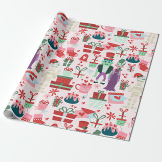 Goth Weihnachten Horror Braut Frankenstein Mumie Geschenkpapier