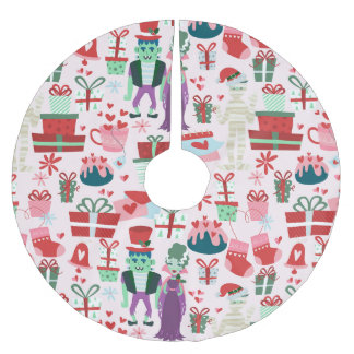 Goth Weihnachten Horror Braut Frankenstein Mumie Polyester Weihnachtsbaumdecke