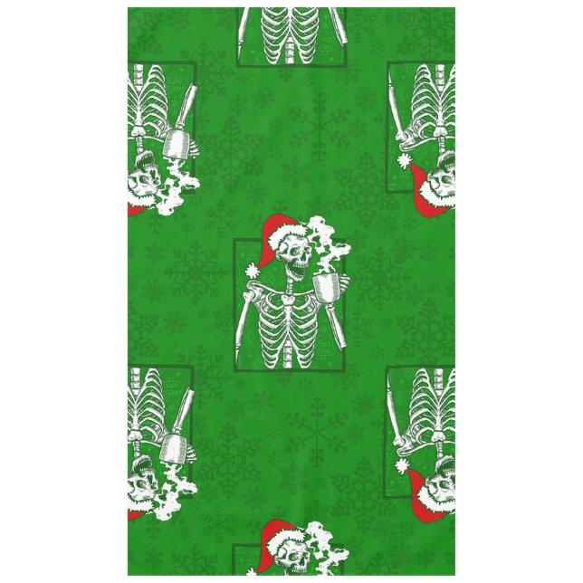 Goth Weihnachtskaffee-Skelett Tischdecke (Vorderseite)