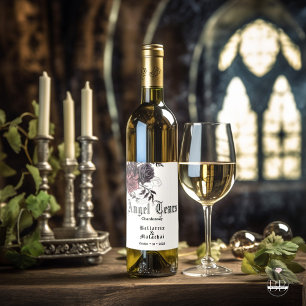 Goth White Wine Angel Tears Weinetikett