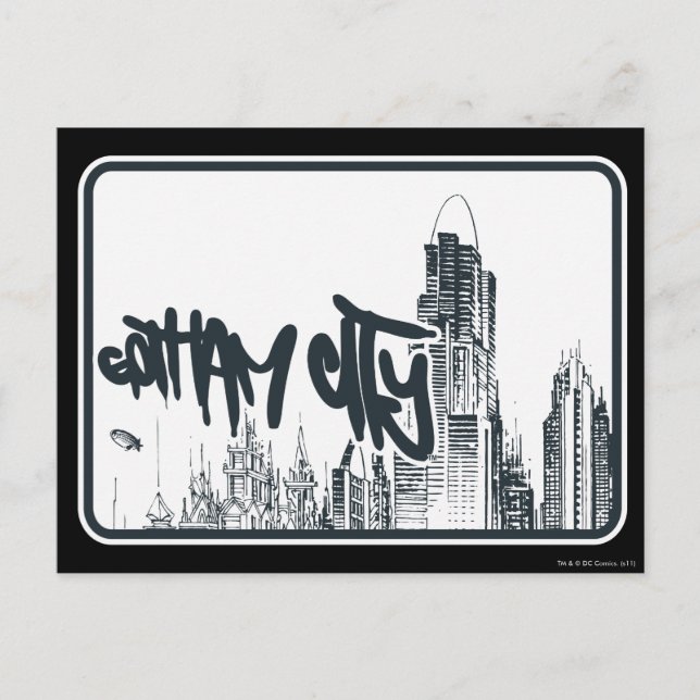 Gotham City Sticker Postkarte (Vorderseite)