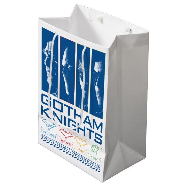 Gotham Knights Face Panels Mittlere Geschenktüte (Vorderseite Schrägansicht)