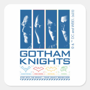 Gotham Knights Face Panels Quadratischer Aufkleber